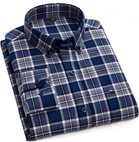 Nikolas - Elegantes Herrenshirt mit Karomuster – Weiß