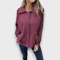 Lunaris – Jacke mit Kontrastärmeln – Weinrot