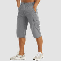 Leichter Cargo-Shorts mit elastischem Bund für Herren | Ideal für den Sommer – Hellgrau