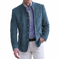 Tavrik - Soft-Touch-Stehkragen-Blazer – Marine