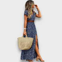 Mirelda – Maxikleid mit Paisley-Charme – Blau