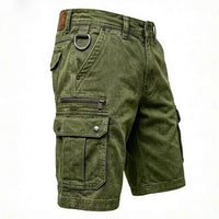 Lars | Funktionale Denim-Cargo-Shorts – Grün