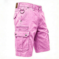 Lars | Funktionale Denim-Cargo-Shorts – Rosa