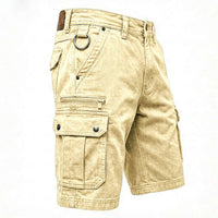 Lars | Funktionale Denim-Cargo-Shorts – Beige