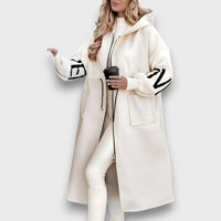 Rosalie – Eleganter Cardigan mit Kapuze – Beige