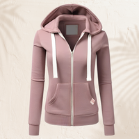 Luna - Modischer Hoodie mit Zipper – Rosa