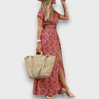 Mirelda – Maxikleid mit Paisley-Charme – Rot
