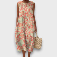 Levania – Kleid mit Blumenprint – Orange