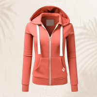 Luna - Modischer Hoodie mit Zipper – Orange