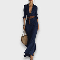 Nirelle – Wickelkleid mit Taillengürtel – Marine