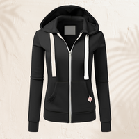 Luna - Modischer Hoodie mit Zipper – Schwarz