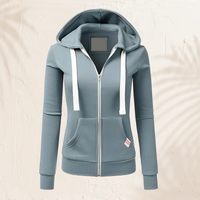 Luna - Modischer Hoodie mit Zipper – Hellblau