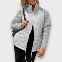 Ravinne – Steppjacke mit Strickärmeln – Grau