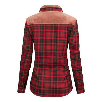Mirandi | Karierte Knopfjacke mit Fleece-Innenseite für Damen