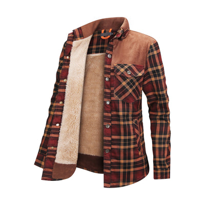 Mirandi | Karierte Knopfjacke mit Fleece-Innenseite für Damen