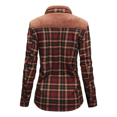 Mirandi | Karierte Knopfjacke mit Fleece-Innenseite für Damen