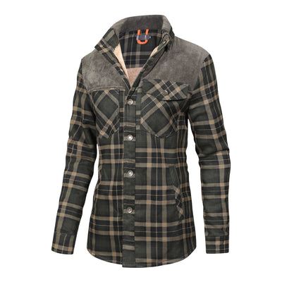 Mirandi | Karierte Knopfjacke mit Fleece-Innenseite für Damen