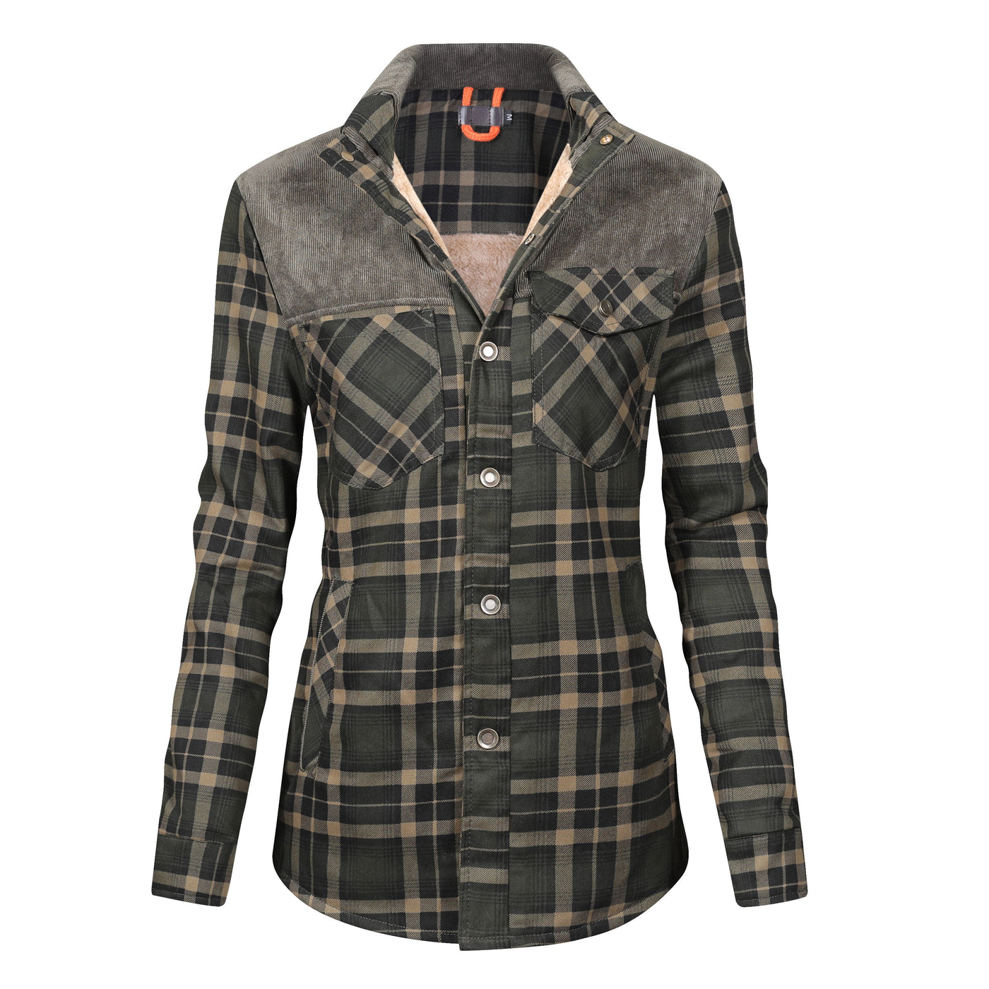 Mirandi | Karierte Knopfjacke mit Fleece-Innenseite für Damen