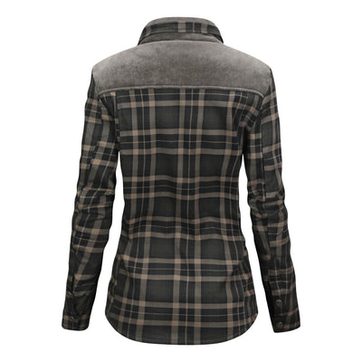 Mirandi | Karierte Knopfjacke mit Fleece-Innenseite für Damen