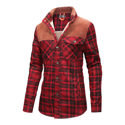 Mirandi | Karierte Knopfjacke mit Fleece-Innenseite für Damen
