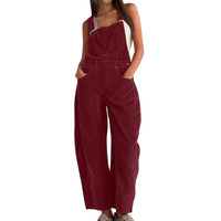 Imogen | Damen Latzhose Overall mit Weitem Bein – Burgunder