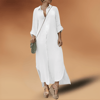 Elegante Leinenkleid – Weiß