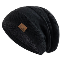 Ingeborg | Warme Kuschelige Fleece-Mütze – Schwarz