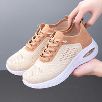Ingrid | Damen Plateau Sneaker mit Schnürung – Beige