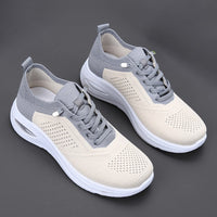 Ingrid | Damen Plateau Sneaker mit Schnürung – Grau
