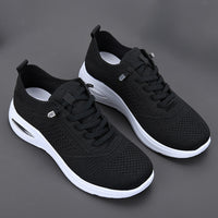 Ingrid | Damen Plateau Sneaker mit Schnürung – Schwarz