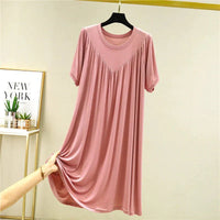 Irene Superweiches, lockeres Pyjama-Kleid – Rosa