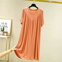 Irene Superweiches, lockeres Pyjama-Kleid – Orange