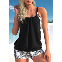 Heidi-Mode | Zweiteiliger Tankini-Badeanzug – Schwarz