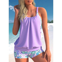 Heidi-Mode | Zweiteiliger Tankini-Badeanzug – Lila