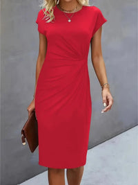 Isabella | Festliches Kurzarm-Midikleid – Rot