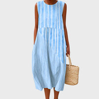 Isla | Leichtes Fließendes Sommerkleid – Blau 2