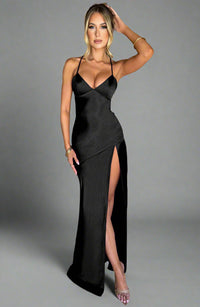 Sabine | Edles Seidenkleid – Schwarz