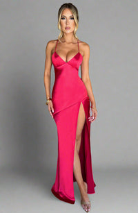 Sabine | Edles Seidenkleid – Rot