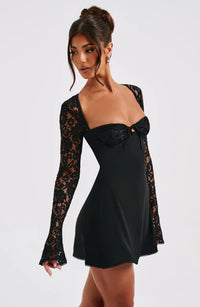 ANASTASIA  | Kurzes Spitzenkleid Elegant – Schwarz