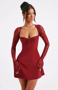 ANASTASIA  | Kurzes Spitzenkleid Elegant – Rot
