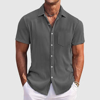 JOHNNY - GESTREIFTES SOMMERHEMD – Grau