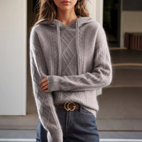 Jamie | Kuscheliger Strick Hoodie – Grau