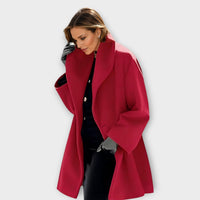 Adelheid® | Premium Winddichter Wollmantel – Rot