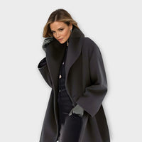 SABRINA - ELEGANTER UND WARMER MANTEL – Schwarz