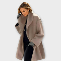 Adelheid® | Premium Winddichter Wollmantel – Khaki