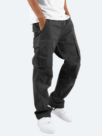 Jay | Herren Cargo-Hose mit Taschen Kordelzug – Schwarz