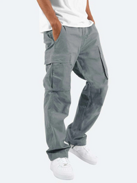 Jay | Herren Cargo-Hose mit Taschen Kordelzug – Grau