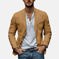 Lorenzio™ | Eleganter Sommerblazer aus leichtem Leinen – Braun