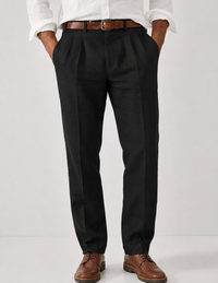 Jero | Herren Elegante Freizeithose Schmale Passform – Schwarz