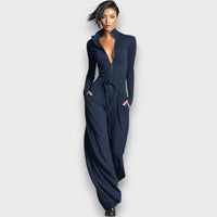 Elara – Eleganter Strick-Strampler – Blau